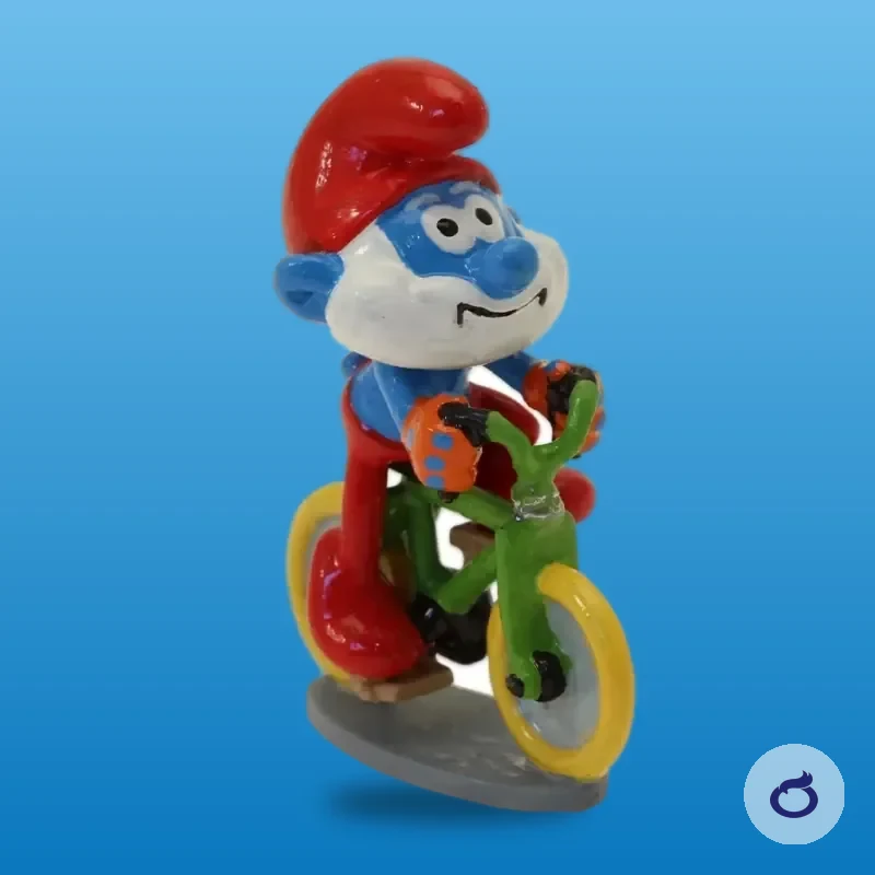 Pixi-Schlümpfe: Papa Schlumpf auf dem Fahrrad