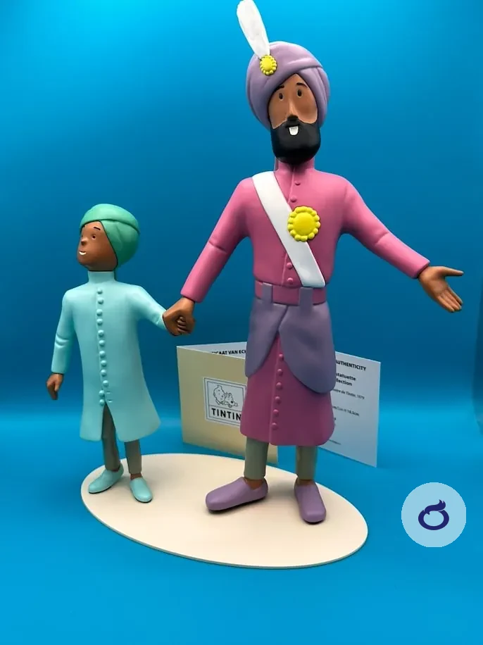 Statuette Maharadscha und sein Sohn aus dem Imaginären Museum von Tim und Struppi
